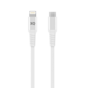 XQISIT Extra Strong Braided Lightning zu USB C 3.0 Kabel - Weiss