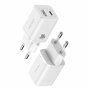 Dux Ducis Adapter USB-A und USB-C Ladeger&auml;t Super Si Power Delivery 30W AC Adapter QC 18W - Weiss