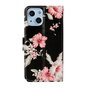 Wallet Bookcase Kunstleder Floral Case f&uuml;r iPhone 13 - Schwarz