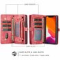 Caseme Retro Wallet Spaltlederh&uuml;lle Kompatibel mit iPhone 11 - rot