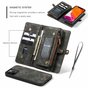 Caseme Retro Wallet Spaltlederh&uuml;lle Kompatibel mit iPhone 12 und iPhone 12 Pro - Schwarz