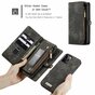 Caseme Retro Wallet Spaltlederh&uuml;lle Kompatibel mit iPhone 12 und iPhone 12 Pro - Schwarz