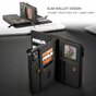 Caseme Luxe XL Wallet Spaltlederh&uuml;lle Kompatibel mit iPhone 13 - Schwarz