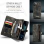 Caseme Retro Wallet Spaltlederh&uuml;lle Kompatibel mit iPhone 13 mini - Schwarz