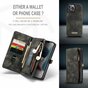 Caseme Retro Wallet Spaltlederh&uuml;lle f&uuml;r iPhone 13 Pro - schwarz