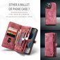 Caseme Retro Wallet Spaltlederh&uuml;lle f&uuml;r iPhone 13 Pro - rot