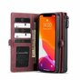 Caseme Luxe XL Wallet Spaltlederh&uuml;lle Kompatibel mit iPhone 13 Pro - rot