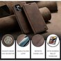 Caseme Slim Retro Wallet Kunstlederh&uuml;lle Kompatibel mit iPhone 13 Pro Max - braun