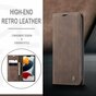 Caseme Slim Retro Wallet Kunstlederh&uuml;lle Kompatibel mit iPhone 13 Pro Max - braun