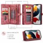 Caseme Retro Wallet Spaltlederh&uuml;lle f&uuml;r iPhone 13 Pro Max - rot