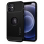 Spigen Rugged Armor TPU mit Air Cushion Carbonfaser-H&uuml;lle Kompatibel mit iPhone 12 und iPhone 12 Pro - Schwarz