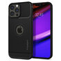 Spigen Rugged Armor TPU mit Air Cushion Carbonfaser-H&uuml;lle Kompatibel mit iPhone 13 Pro Max - Schwarz