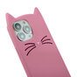 S&uuml;sse Katze Silikon S&uuml;sse Schnurrhaare und eine Katzennase H&uuml;lle f&uuml;r iPhone 13 Pro Max - Pink
