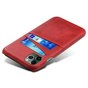 Duo Cardslot Wallet Kunstlederh&uuml;lle f&uuml;r iPhone 12 mini - rot