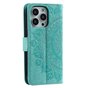 Mandala Wallet TPU H&uuml;lle f&uuml;r iPhone 14 Pro - gr&uuml;n