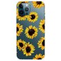 Sunflower TPU H&uuml;lle mit Sonnenblumen f&uuml;r iPhone 14 Pro - transparent und gelb