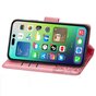 Butterfly Wallet Kunstledertasche f&uuml;r iPhone 14 Plus - Pink