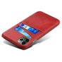 Duo Cardslot Wallet Kunstlederh&uuml;lle f&uuml;r iPhone 14 Pro Max - rot