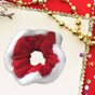 Weihnachts-Scrunchie Elastisches Weihnachtshaarband Haarschmuck Armband - Rot und Weiss