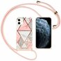 Just in Case TPU-H&uuml;lle mit Geometriemuster und Kordelzug f&uuml;r iPhone 12 Pro Max - rosa Marmor