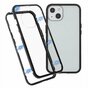 Just in Case Magnetic Metal Tempered Glass Cover Case Kompatibel mit iPhone 13 mini - schwarz und transparent