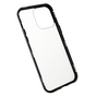 Just in Case Magnetic Metal Tempered Glass Cover Case f&uuml;r iPhone 14 Pro - schwarz und transparent