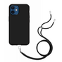 Just in Case Soft TPU Case mit Kordel f&uuml;r iPhone 12 und iPhone 12 Pro - schwarz