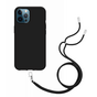 Just in Case Weiche TPU-H&uuml;lle mit Kordel Kompatibel mit iPhone 12 Pro Max - Schwarz