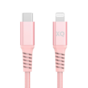 XQISIT Geflochtenes MFi Lightning auf USB-C 3.0 200 cm Kabel - Pink