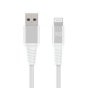 XQISIT Geflochtenes MFi-Lightning-zu-USB-A-Kabel 200 cm - Weiss