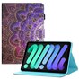 Mandala Bookcase Kunstlederh&uuml;lle f&uuml;r iPad 10. Generation 10,9 Zoll 2022 - Lila