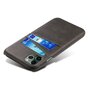 Duo Cardslot Wallet vegane Lederh&uuml;lle Kompatibel mit iPhone 15 Plus - schwarz