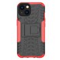 Stossfeste Kickstand-H&uuml;lle aus rutschfestem Kunststoff und TPU f&uuml;r iPhone 15 - Rot