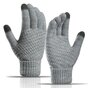 Winter-Touchscreen-Handschuhe Touch Gloves Einheitsgr&ouml;&szlig;e Wollstruktur waschbar - Grau