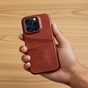 Duo Cardslot Wallet Kunstleder-Kartenhalterh&uuml;lle Kompatibel mit iPhone XS Max H&uuml;lle - Braun