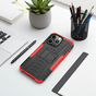 Stossfeste Kickstand-Schutzh&uuml;lle aus rutschfestem Kunststoff und TPU, Kompatibel mit iPhone 14 - rot