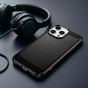 Carbon Armor TPU mit geb&uuml;rsteter Oberfl&auml;che, Kompatibel mit iPhone 12 und 12 Pro - Schwarz