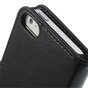 Schwarzes Leder B&uuml;cherregal Fall und Brieftasche iPhone 5 5s SE 2016 Cover Leder Brieftasche