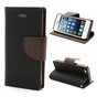 Brieftasche H&uuml;lle Mercury Goospery B&uuml;cherregal H&uuml;lle f&uuml;r iPhone 5 5s SE 2016 Schwarz Braun