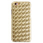 Robuste goldene Hartschalenh&uuml;lle iPhone 5 / 5s und SE 2016 gewebte 3D-Struktur Luxusabdeckung