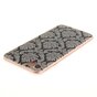 Schwarze Henna-H&uuml;lle Damastblume iPhone 7 8 SE 2020 SE 2022 Silikon-TPU-H&uuml;lle weiss