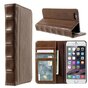 Leder Buch B&uuml;cherregal H&uuml;lle Buch iPhone 6 Plus 6s Plus braunes Kunstleder