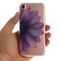 Klare iPhone 7 8 SE 2020 SE 2022 TPU H&uuml;lle mit lila Blume