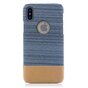 Staubblaue Leder braune Kombinationsh&uuml;lle f&uuml;r iPhone X XS Hardcase Cover