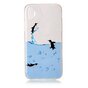 Transparente TPU Abdeckung Pinguin Wasser iPhone X XS H&uuml;lle