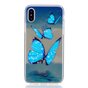 Eisblauer durchscheinender Schmetterling TPU iPhone X XS H&uuml;lle