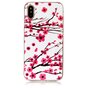 Fall iPhone X XS rote Zweige Blumen Fr&uuml;hling TPU weiss