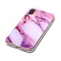 Rosa Marmortasche iPhone X XS lila H&uuml;lle TPU Marmor