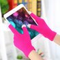 Winter Touchscreen Handschuhe leuchtend rosa Wolle