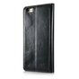 Caseme Oil Wallet Lederbezug iPhone 6 6s - B&uuml;cherregal Schwarz